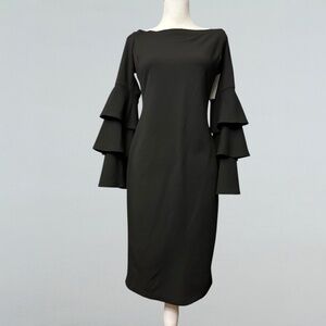 NWT. Premier Amour Off the Shoulder Black Dress